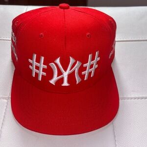 Red Baseball Cap with White Embroidery